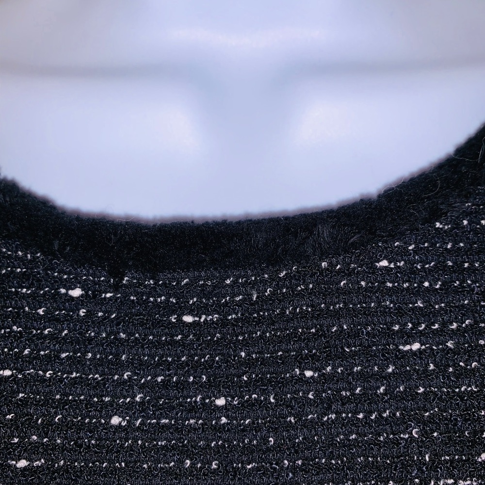 Loft Black Tweed Dress with Frayed Hem NWOT - Picture 5 of 7